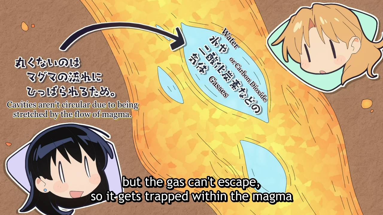 Screenshot from Ruri Rocks (Summer 2025, Crunchyroll) showing an example of on screen transalations and typesetting